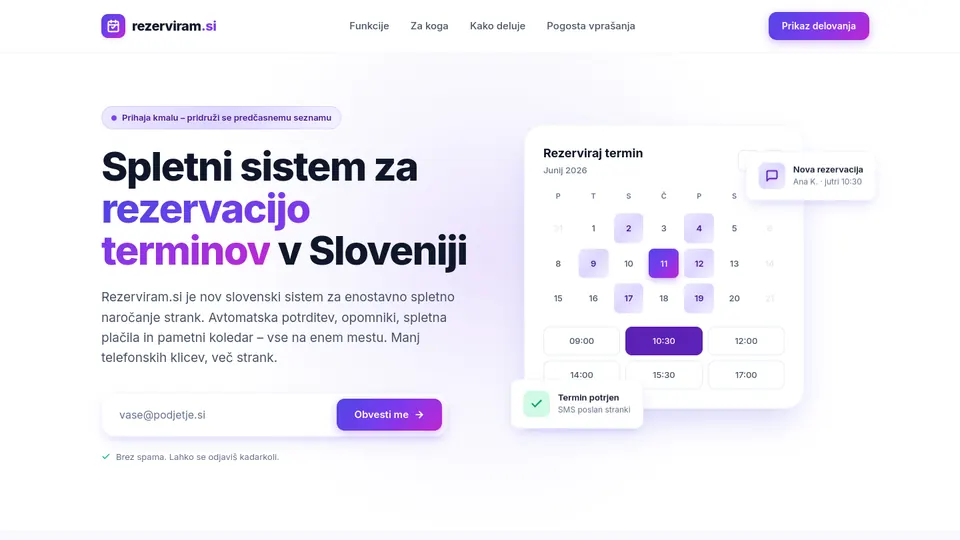 rezerviram.si, sistem za spletno rezervacijo terminov