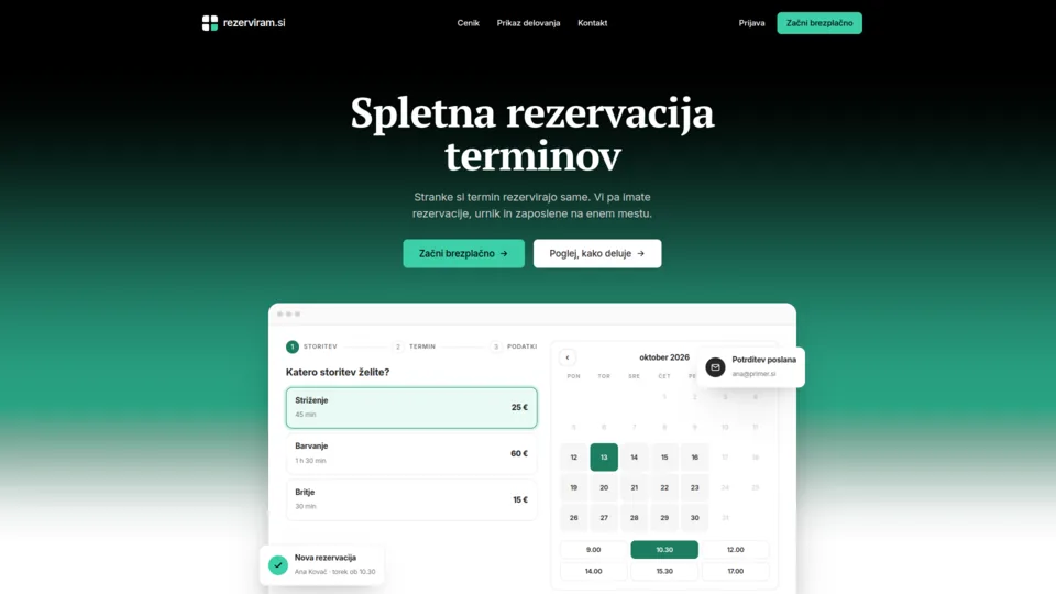 rezerviram.si, sistem za spletno rezervacijo terminov